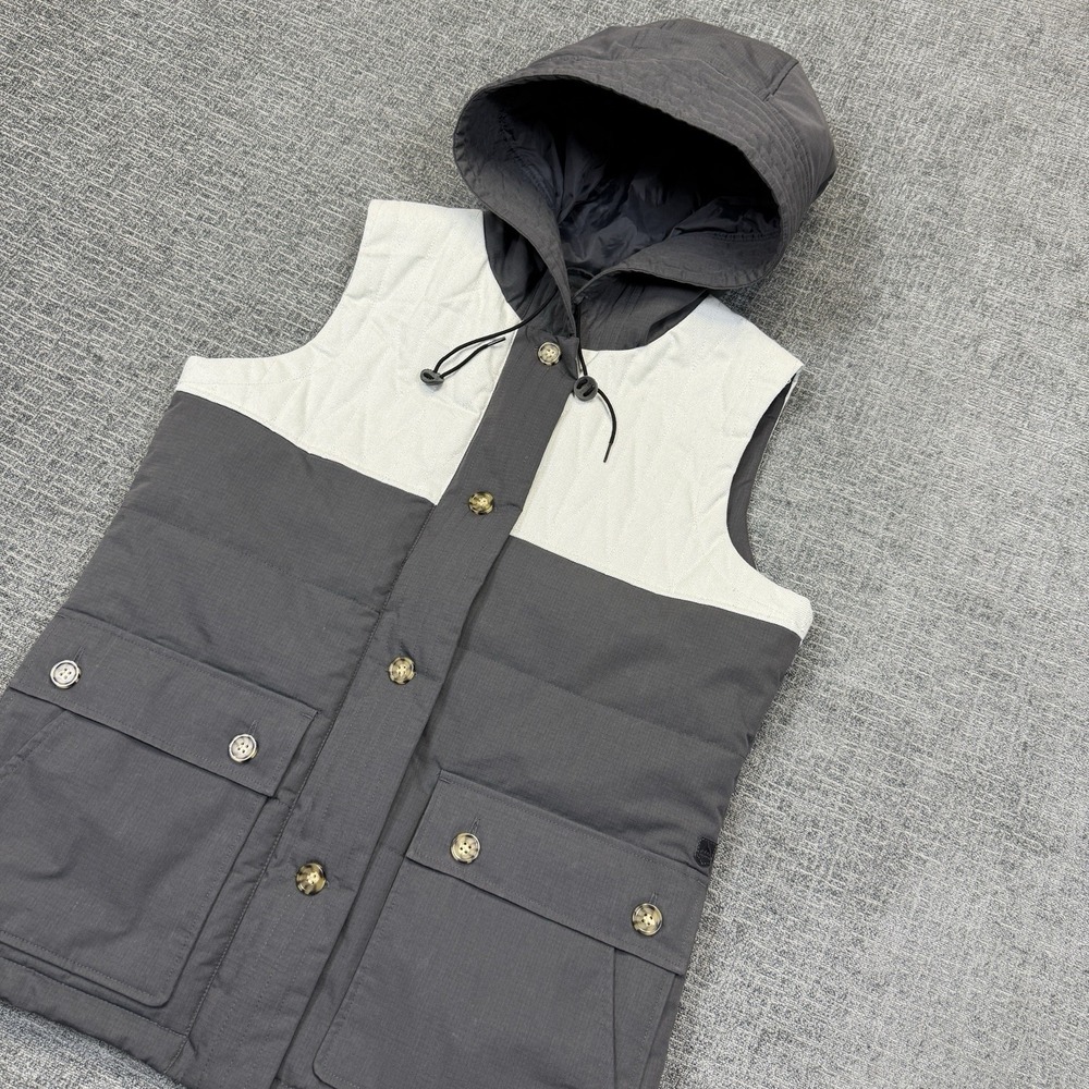 Burton DryRide‎ Hooded Vest Mens Medium Gray Insulated Snowboard Outdoor Jacket